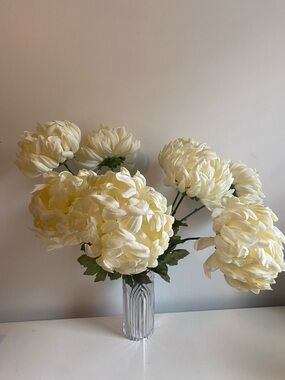 Cream Artificial Chrysanthemum Bouquet - Home Accents